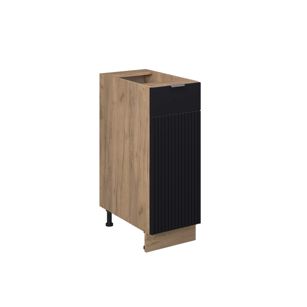 Vicco Armadio cucina dispensa alto Nero a righe 30 cm senza piano di lavoro