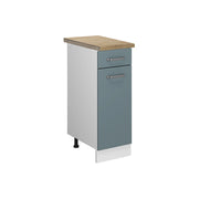 Mobiletto base per cucina R-Line Grigio-blu/Bianco 30 cm, PL Rovere Vicco