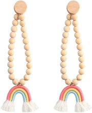 Set di Corda a Maglia da 2 pezzi - Corda a Maglia Magnetica - Sostegni Decorativi - Drappeggi Facili - Pennello Arcobaleno - Legno/Poliester