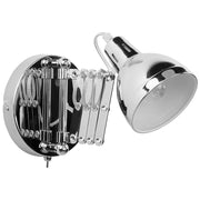 Lampada da parete applique estensibile metallo argento 33 cm orientabile industriale