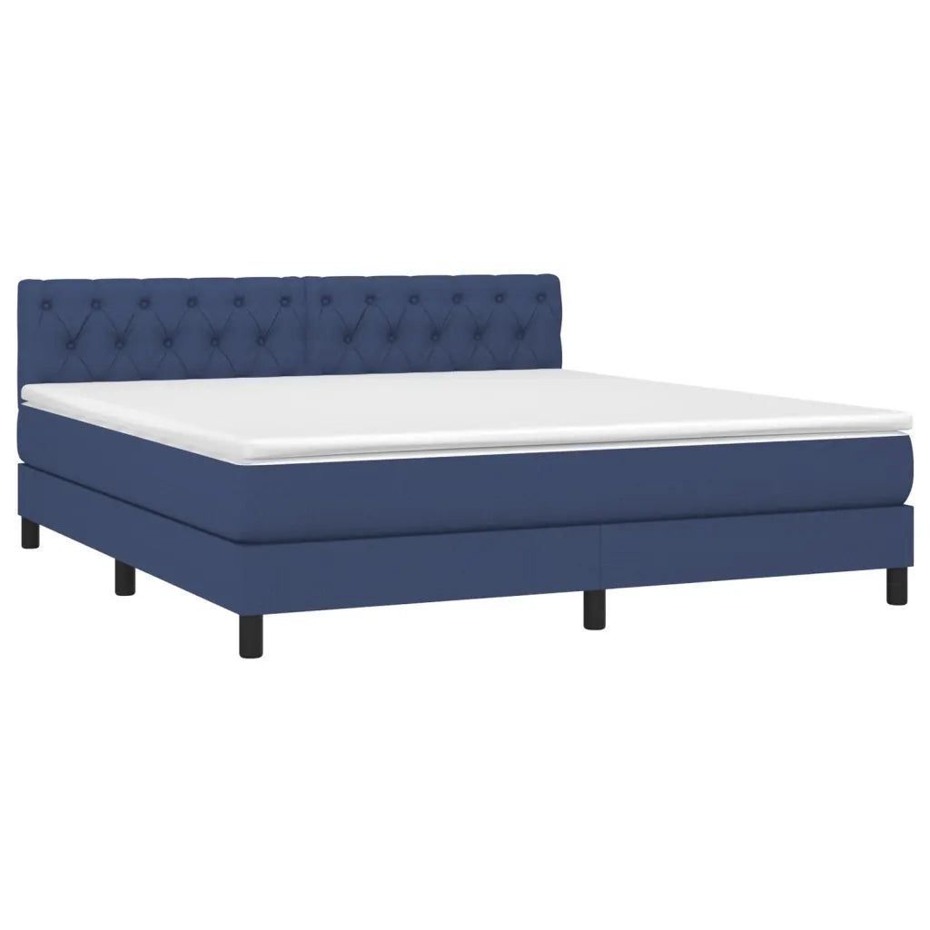 Letto a Molle con Materasso e LED Blu 160x200 cm in Tessuto 3133411
