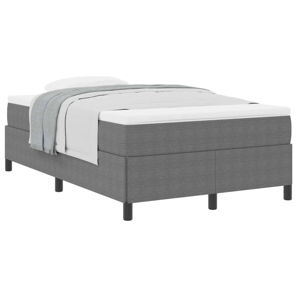 Letto a molle Grigio Chiaro 120 x 200 cm Tessuto in Cords 42006962