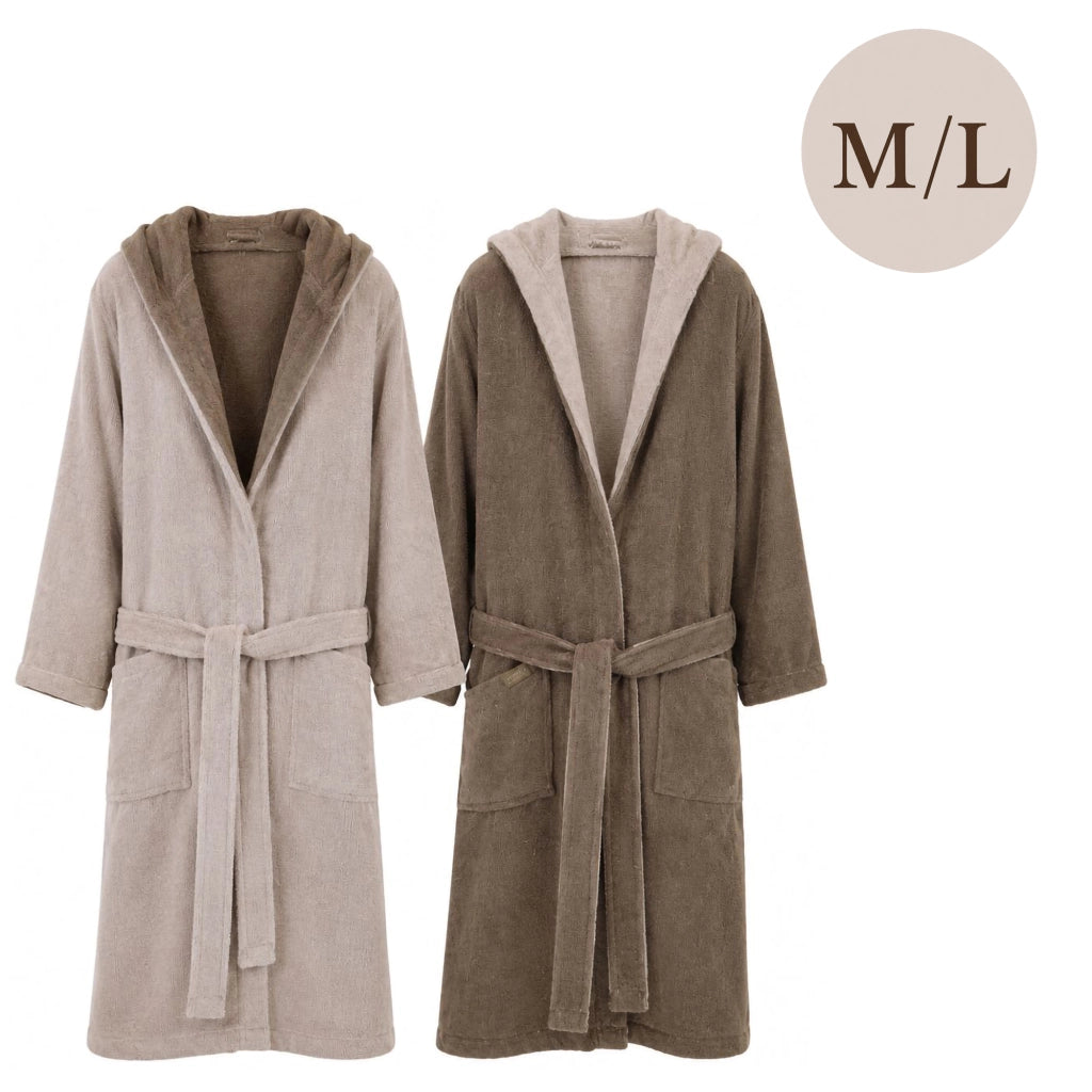Seha, Accappatoio 100% Cotone con Cappuccio Reversibile, Beige Crema