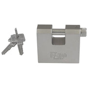 Iseo P2406611S Clarus Lucchetto Corazzato Rettangolare 66 mm Acciaio Carbonitrurato Arco 12 mm Antitrapano 2 Chiavi LIM