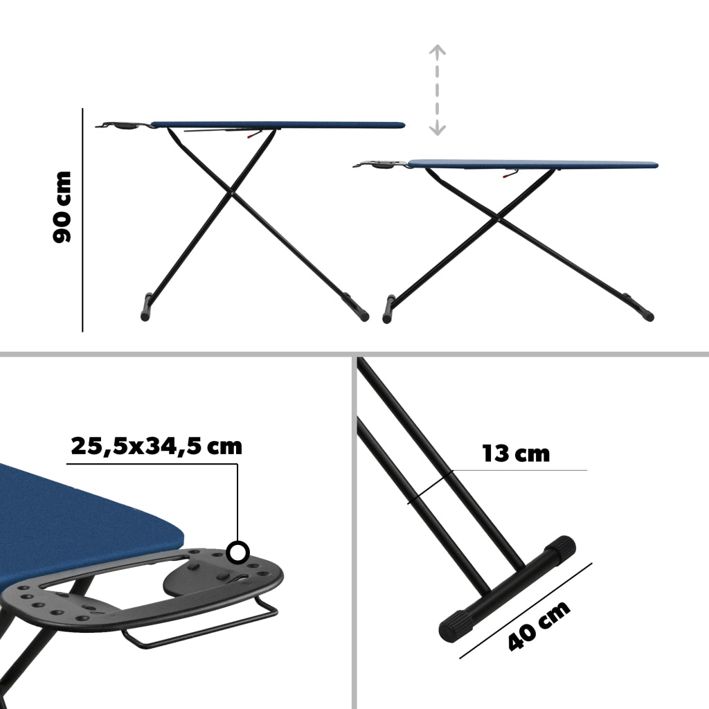 Asse da stiro pieghevole grande KADAX 120x38 cm, standard, con maniglia