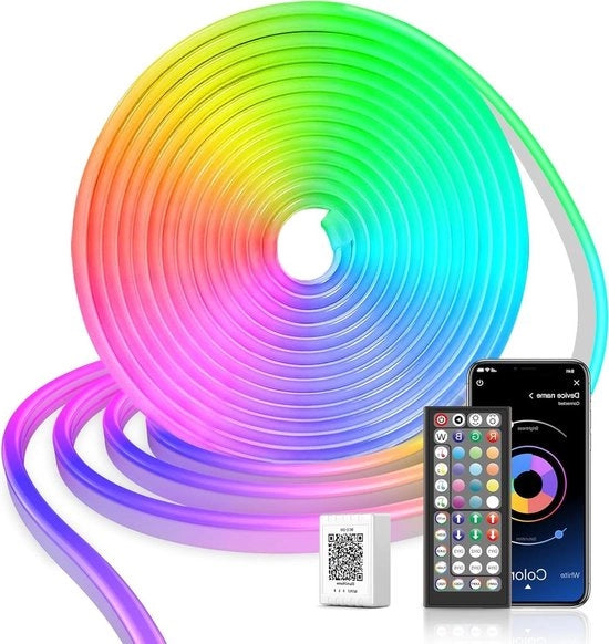 Striscia LED Neon DIY con APP/Afstandsbediening per sincronizzazione musicale - Impermeabile per uso all'interno e all'esterno