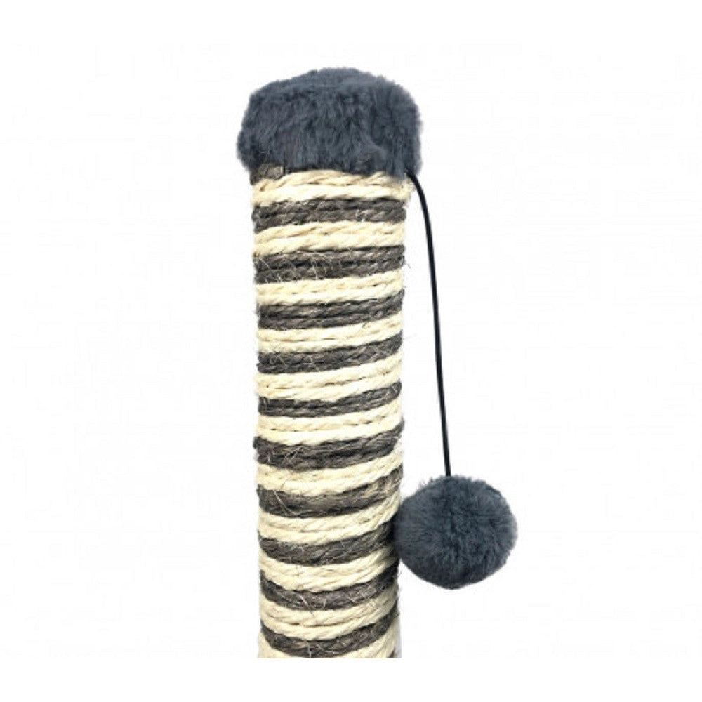 Trade Shop - Tiragraffi Nobleza Zampetta 36 X 36 X 40 Cm Grigio Con Colonna In Sisal E Pallina -