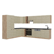 Vicco Cucina angolare completa Pannello in rovere/rovere goldkraft 347 x 257 cm , PL Antracite