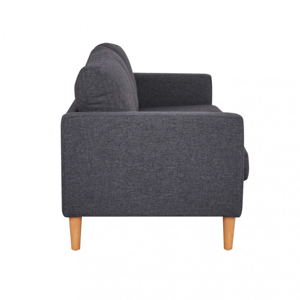 Divano 3 Posti Ramsey 180x73x82 h cm in Tessuto Grigio scuro