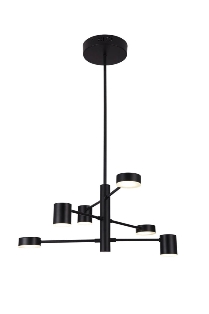 Lampadario LED Rabalux Solomon 30W nero opaco Ø57cm