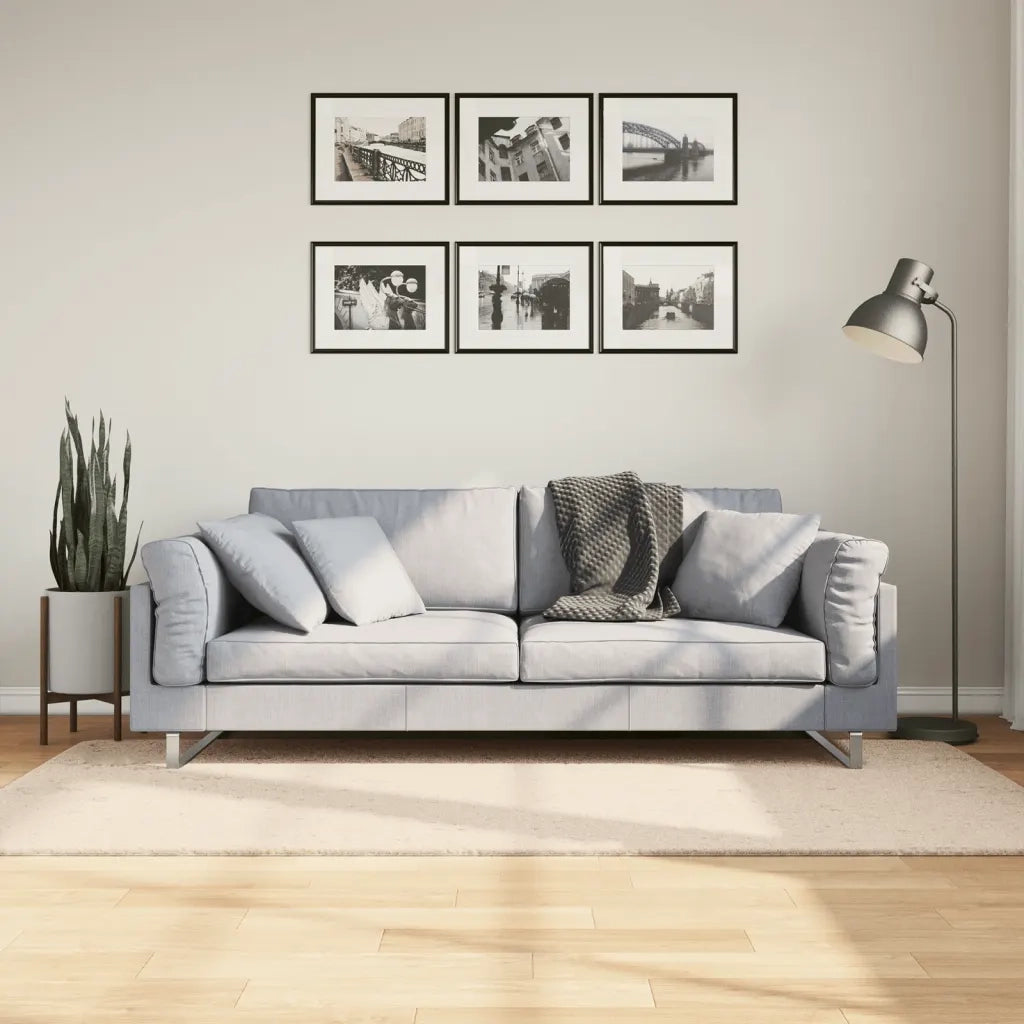 Tappeto a Pelo Corto HUARTE Morbido e Lavabile Beige 100x200 cm 375017