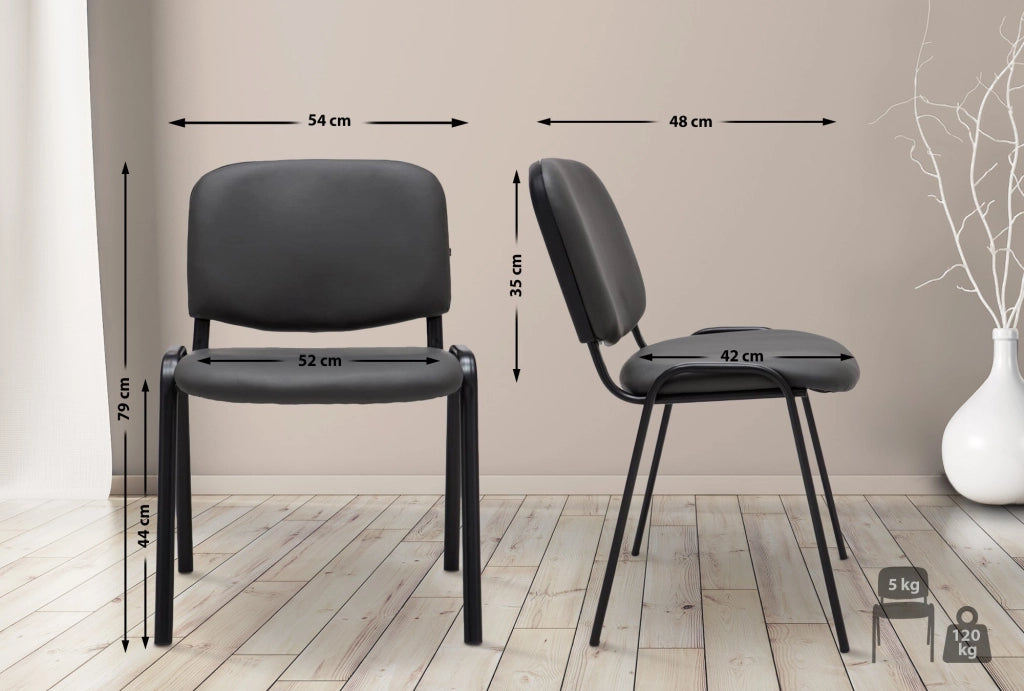 Sedia impilabile Ken similpelle grigio