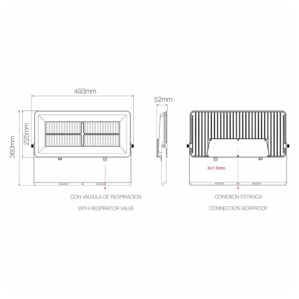 Proiettore LED da esterno Polaris 200W CCT IP65 120° - 3000K/4000K/5000K - Bianco opaco Beneito & Faure