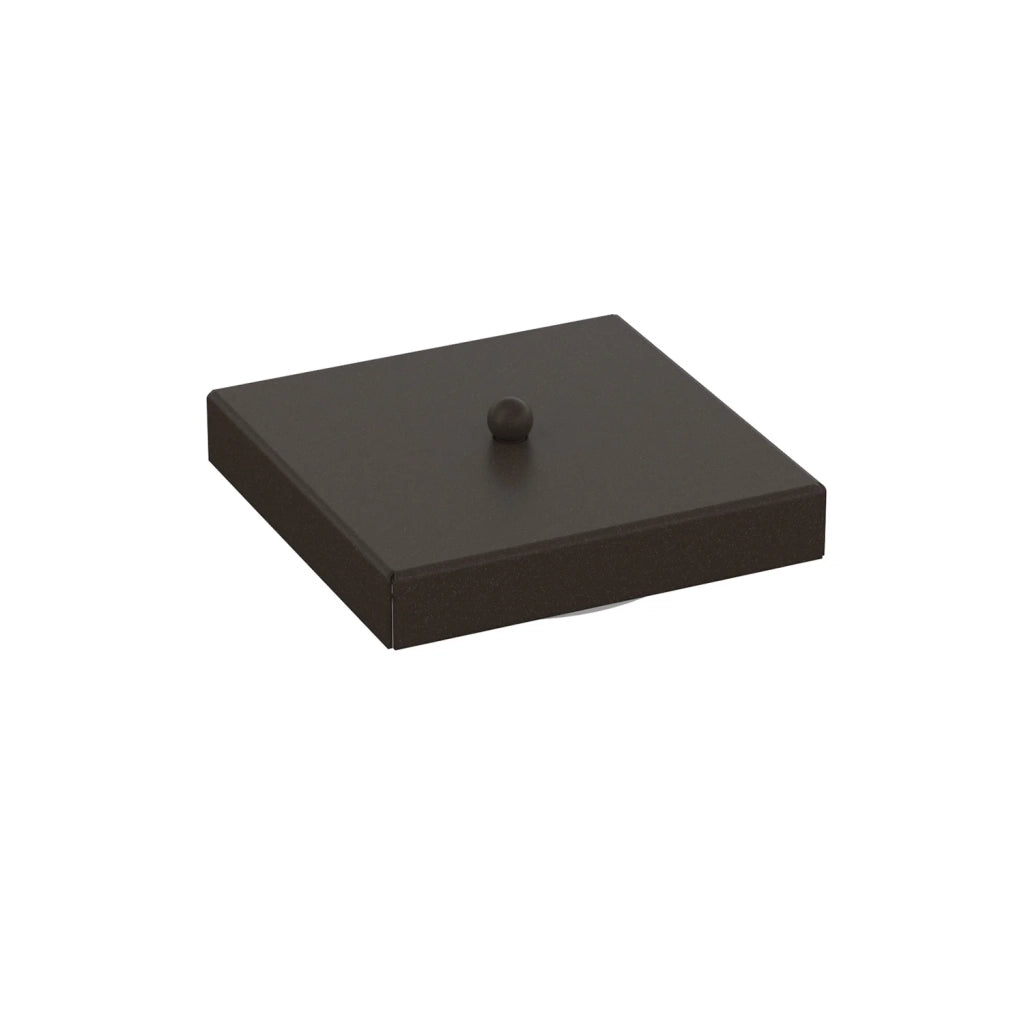 Rosone Quadrato Multiforo Metallo Marrone 7 Uscite 14X14Cm