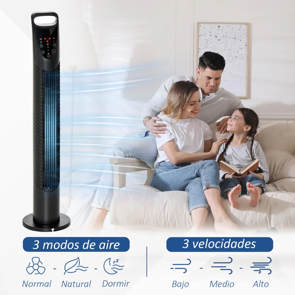 Ventilatore a Torre ¨C zephmum ¨C Nero ?18x78,5cm