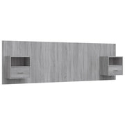 Testiera | Testata Letto con Comodini in Legno Multistrato Grigio Sonoma
