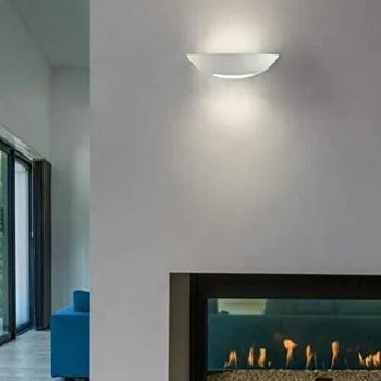 UNIVERSO APPLIQUE GESSO A PARETE DOPPIA EMISSIONE LAMPADA R7S INTERNO MEZZA LUNA