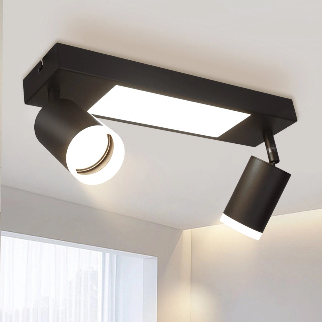 ZMH Faretto da soffitto 2 fiamme nero 3000K faretto da soffitto lampada da camera da letto per corridoio