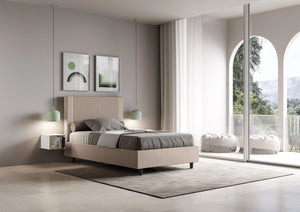 Letto Matrimoniale Large 180x210 cm Senza Rete Goya Tortora