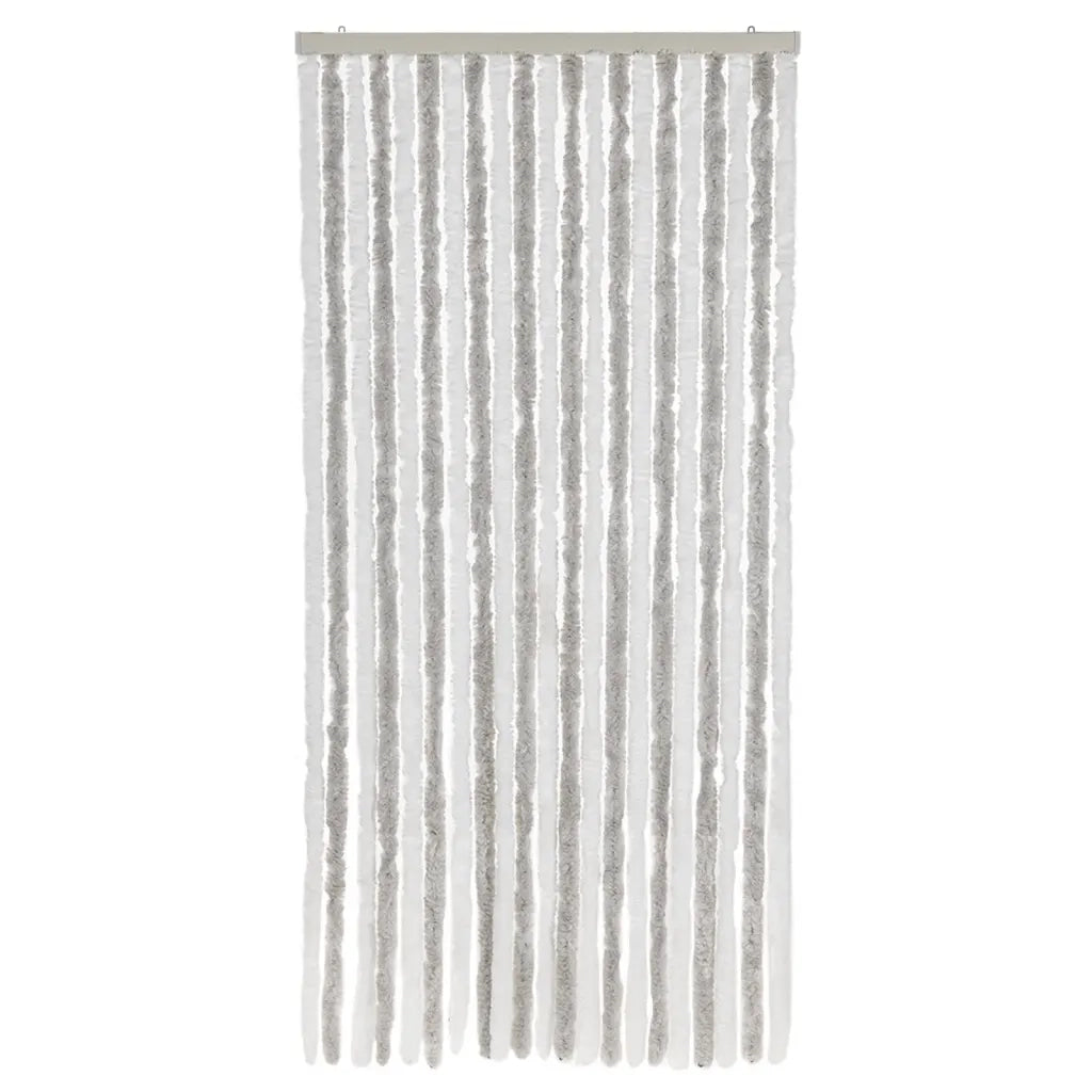 Tenda Antimosche Grigia Chiaro e Bianca 90x220 cm in Ciniglia CFW6175492