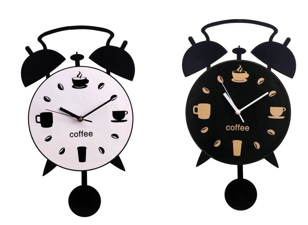 1 Pezzo Orologio da Parete a Pendono Coffee 35 x 27 cm 2 Colori