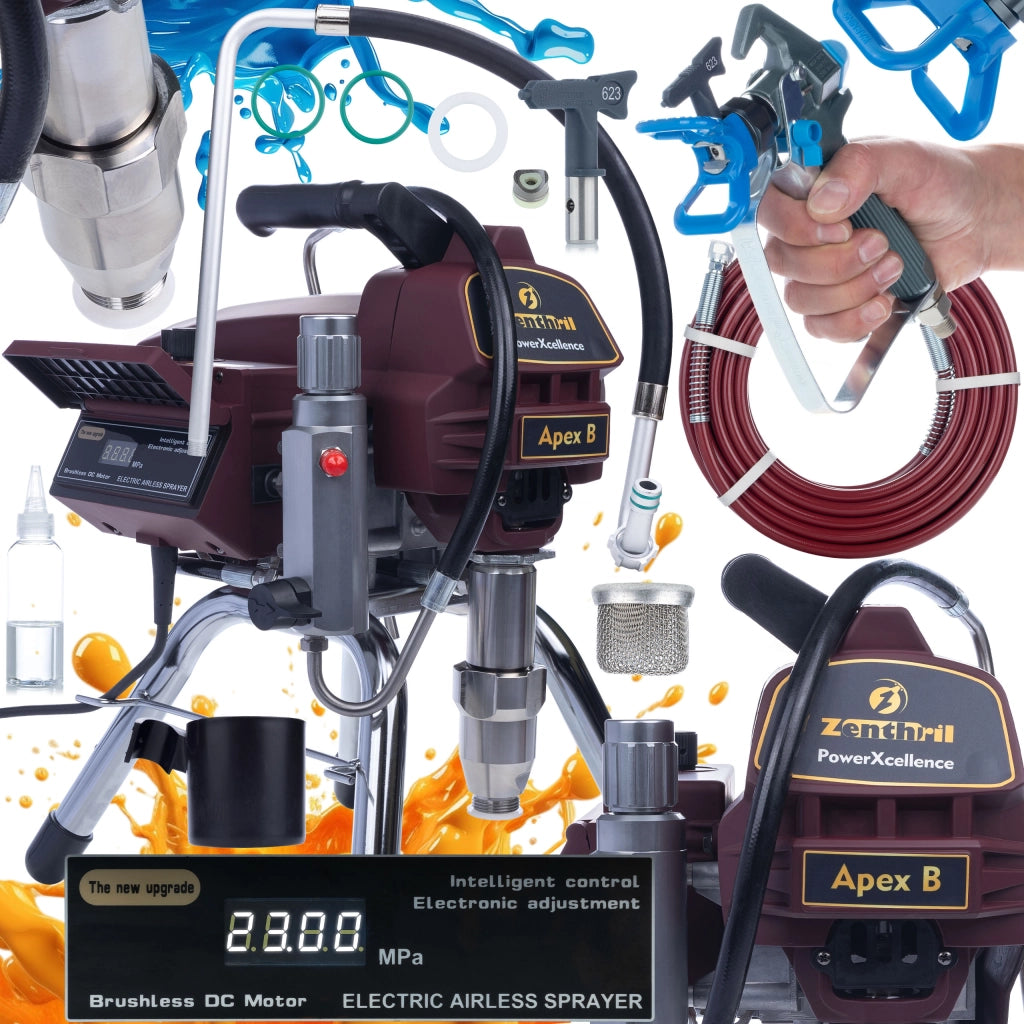 Agitatore di Vernice Zenthril Apex B – 2500W, 20MPa, 3,2L/min | Tecnologia ZenControl, Motore Brushless, Display LCD