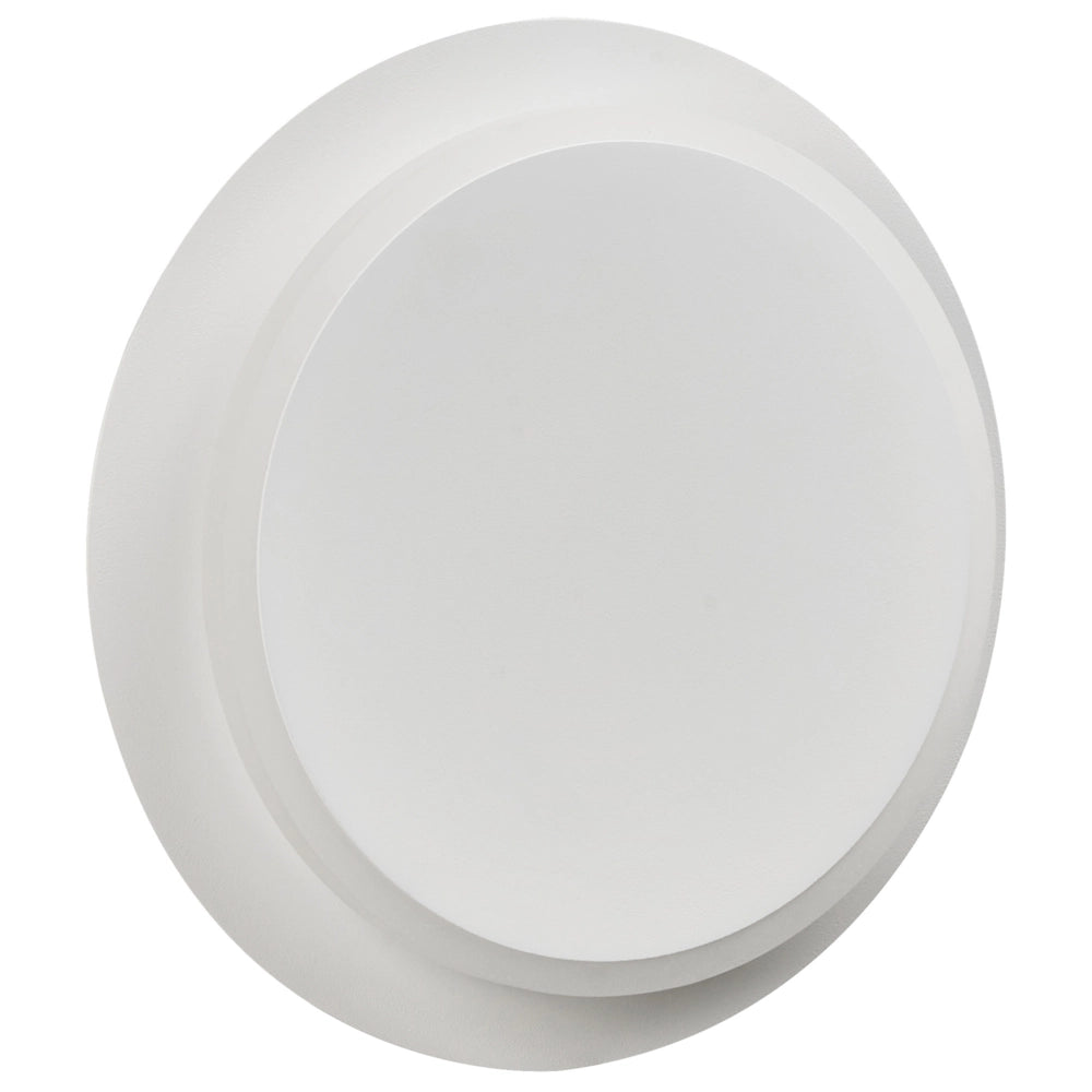 Set di 2 lampade da parete LED Bianco Metallo Acrilico Paralume Rotondo Verniciato a Polvere Stile Scandinavo Opaco