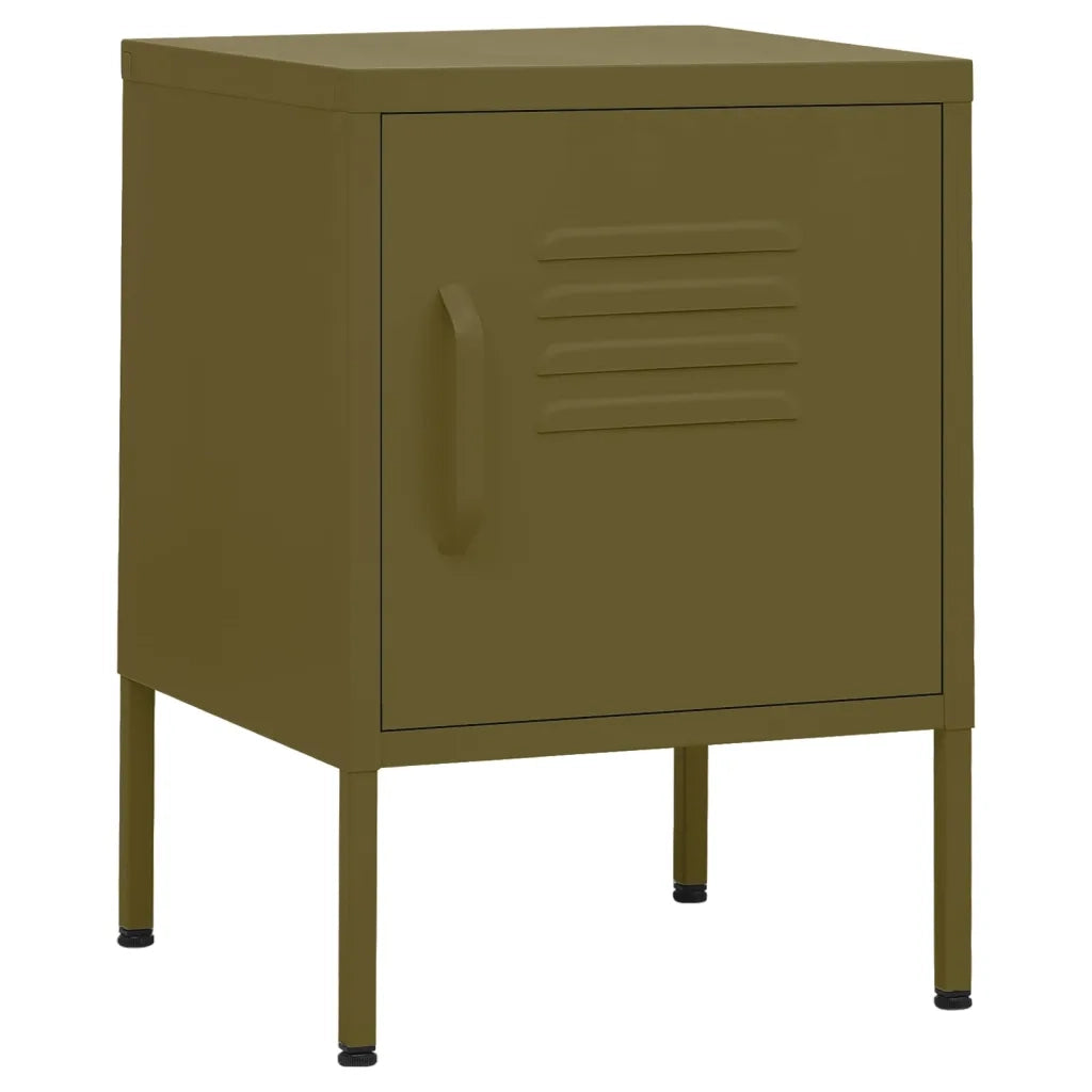 Comodino Verde Oliva 35x35x51 cm in Acciaio 336207