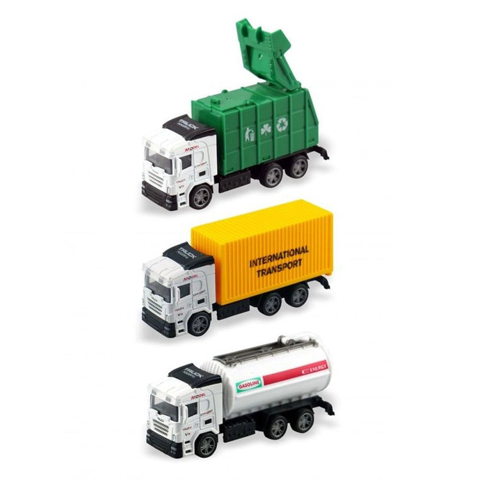 Trade Shop - Macchinina Giocattolo Educativo Per Bambini Mezzi Di Trasporto Camion Metal Lux -