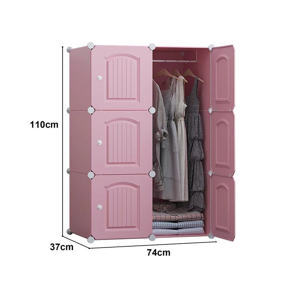Trade Shop - Armadio Modulare Componibile A Cubi Guardaroba Con Appendiabiti Ripiani Organizer Camera -