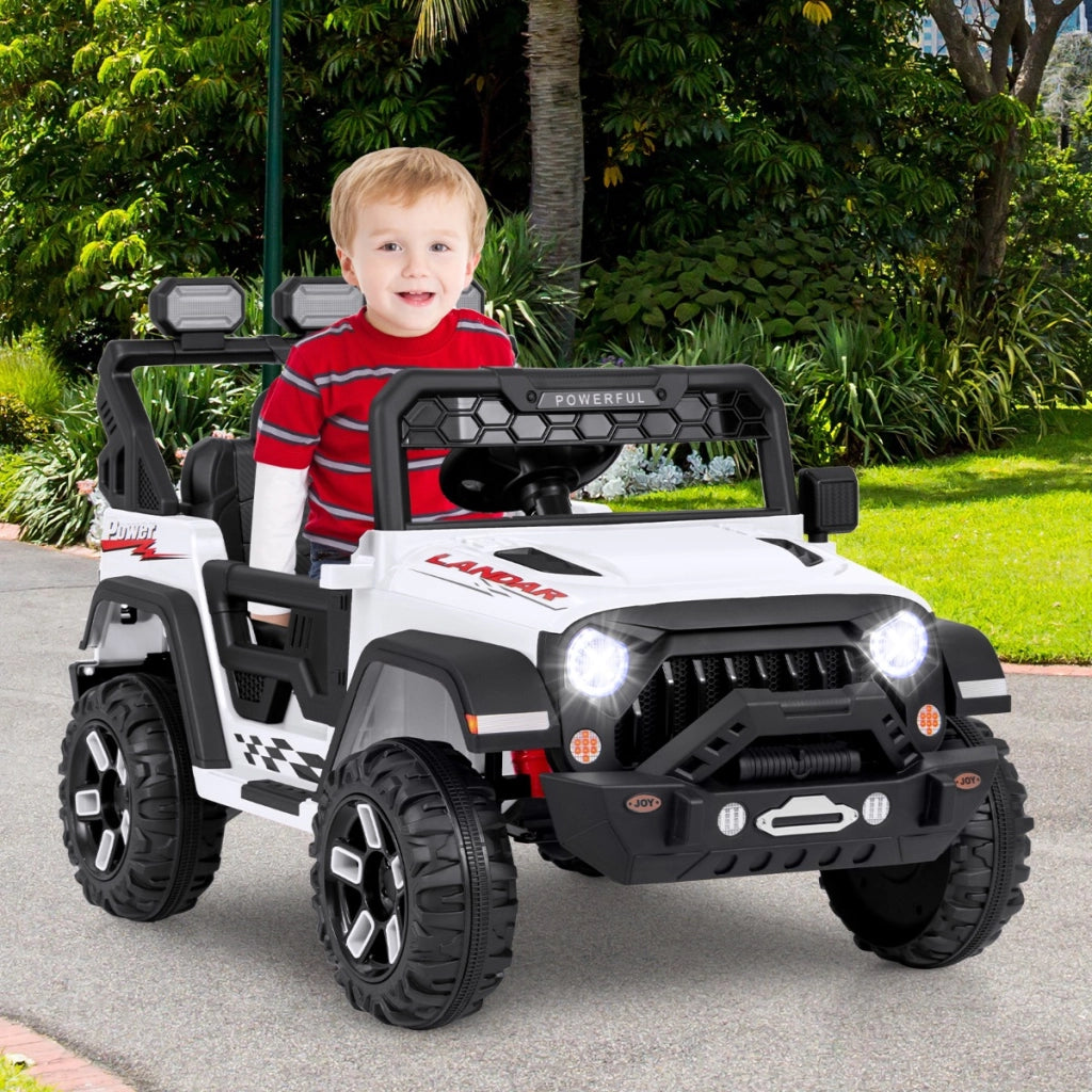 Auto elettrica 12V per bambini con telecomando connessione wireless porta USB, Macchina giocattolo Bianco-Macchinine giocattoli