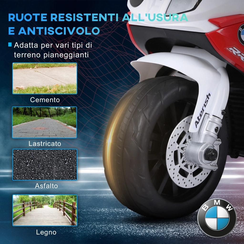 Triciclo Elettrico per Bambini BMW ¨C zephmum ¨C Bianco Rosso 66x37x44cm