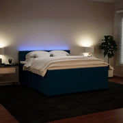 vidaXL Giroletto a Molle con Materasso Blu 200x200 cm in Velluto