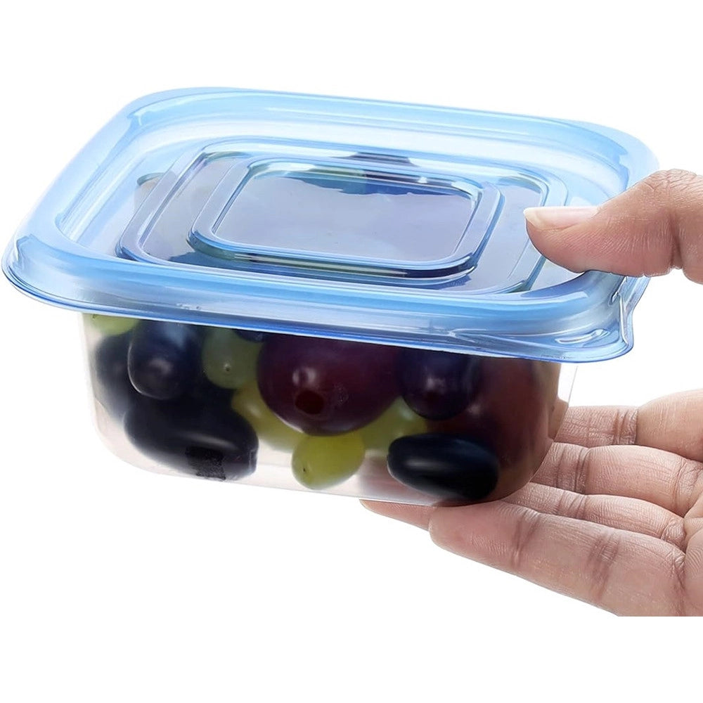 Trade Shop - Set 21pz Contenitori Con Coperchi Per Alimenti In Plastica Trasparenti Impilabili Microonde -