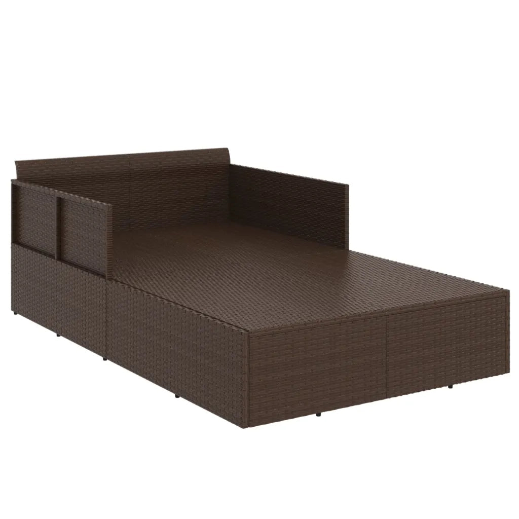 Lettino con Cuscini Marrone 182x118x63 cm in Polyrattan CFW2066091