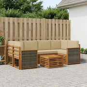 Set di divani da esterno 7 pz Naturale e Beige 3384079