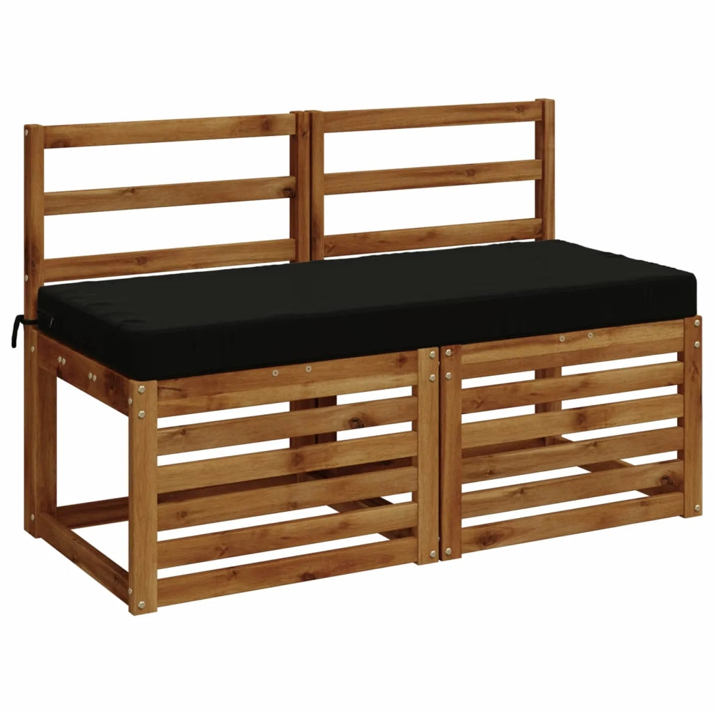 Cuscini per Panchina a 2 Pezzi SOEST 2 pz 100% Poliestere Nero 950213
