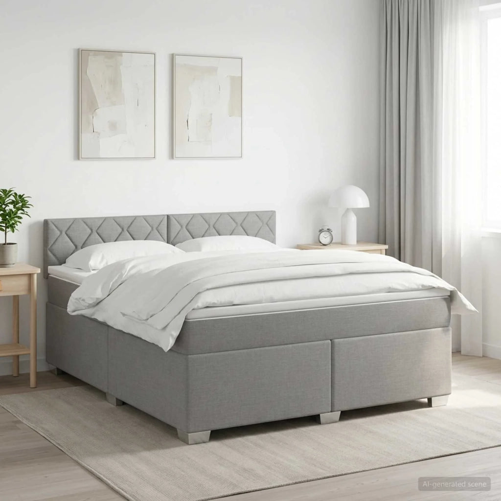 Letto box spring con materasso Grigio Chiaro 140 x 200 cm 3450502