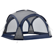 Gazebo da campeggio con 96 luci LED 345 x 345 x 247 cm blu 03_0008740