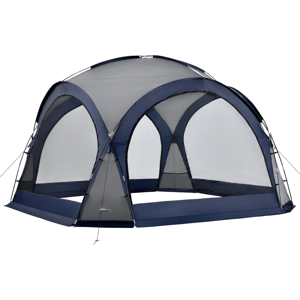 Gazebo da campeggio con 96 luci LED 345 x 345 x 247 cm blu 03_0008740