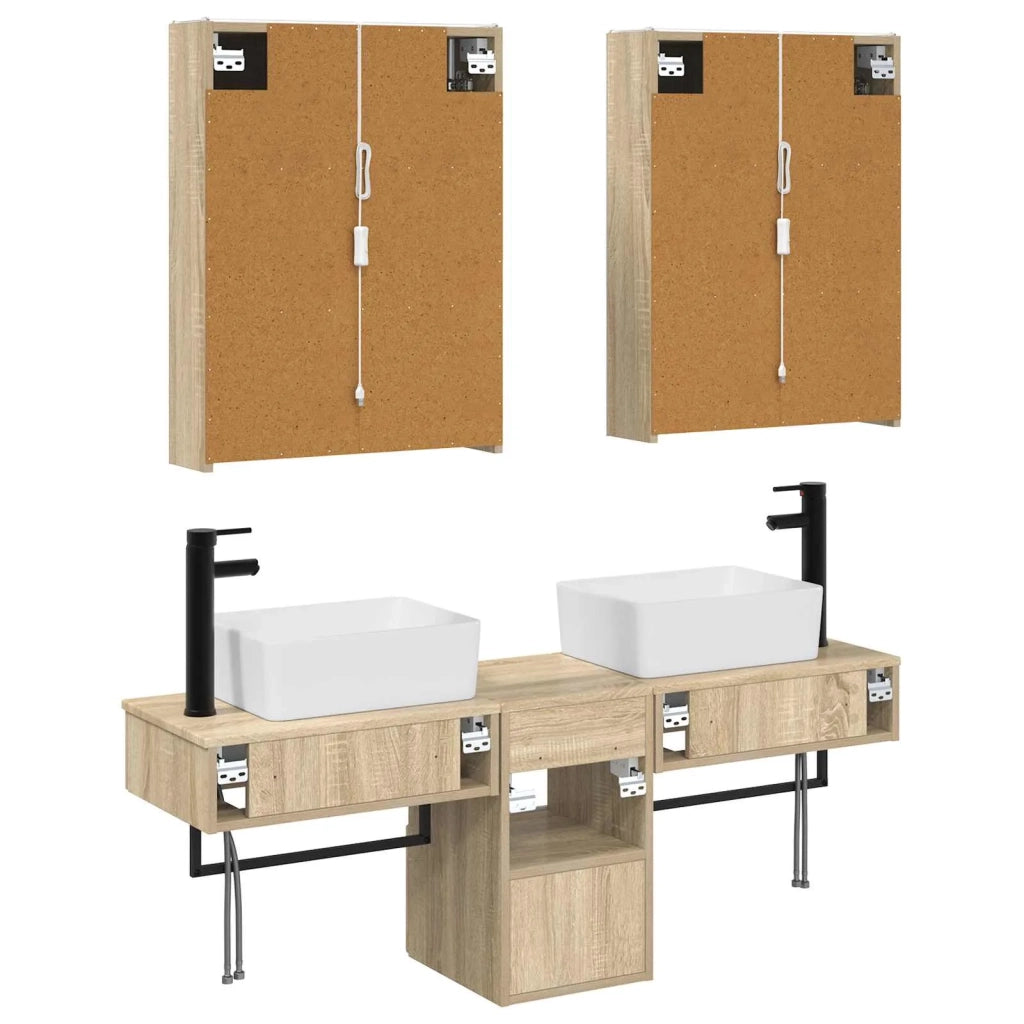 Set di Armadi da Bagno 5 pcs Rovere Sonoma 53 x 15,5 x 70 cm 3406329