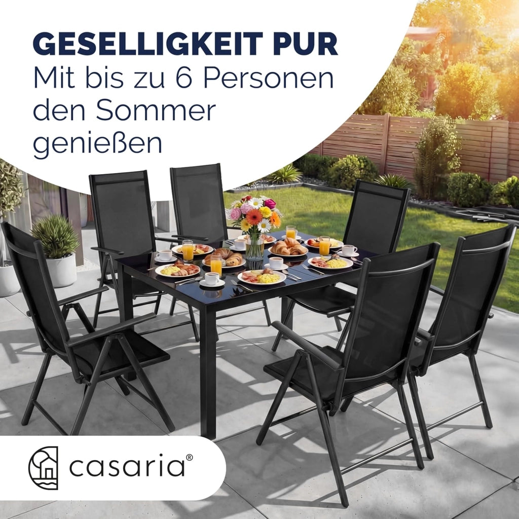 ® Tavolo e Sedie da Giardino Alluminio Bern 7 pz Schienale Regolabile Set da Pranzo Esterno