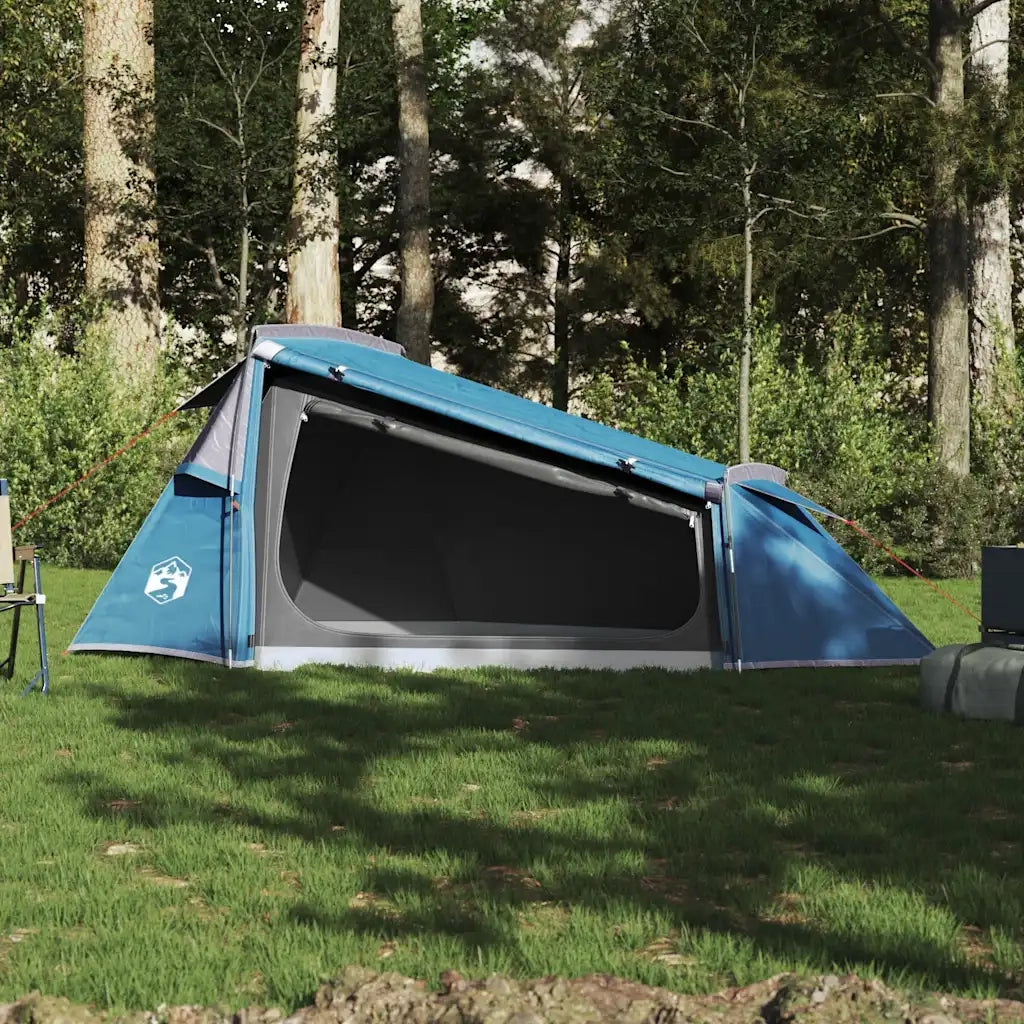 Tenda da Campeggio a Tunnel per 2 Persone Blu Impermeabile 94613