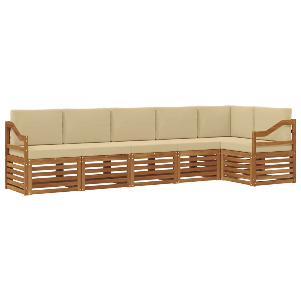 Set divano sezionale con cuscino 6 pcs Naturale e Beige 3374908