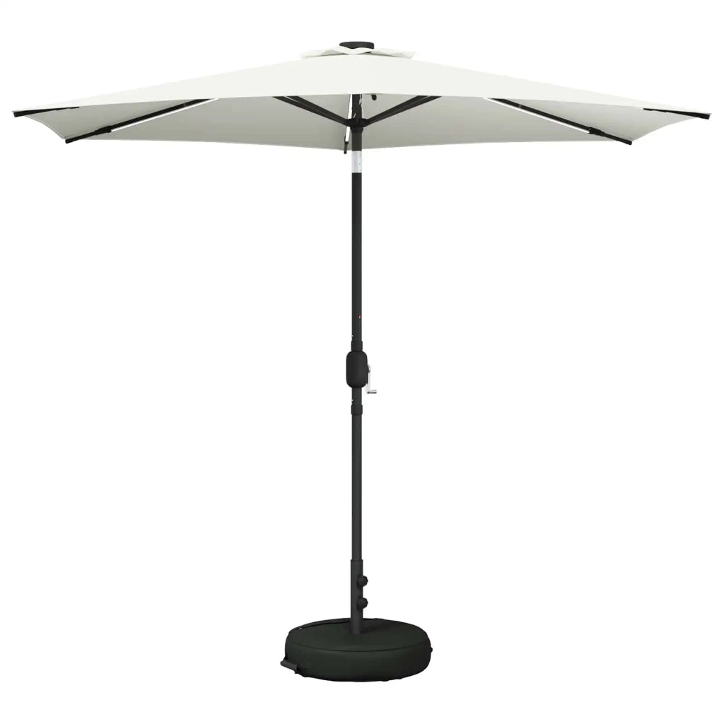 Parasol da giardino con luci LED e base 270 x 270 cm Poliestere 42036258