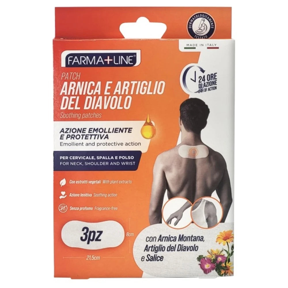 Trade Shop - Set 3 Pz Cerotti Arnica Patch 8x21,5cm 24h Azione Emolliente Protettiva Lenitiva Cer7447a -