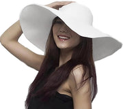 Cappello da sole - Floppy hoed - Protezione solare - Bianco - Ripiegabile - Ideale per spiaggia e estate - Adatto per donne - Cappello a pannelli