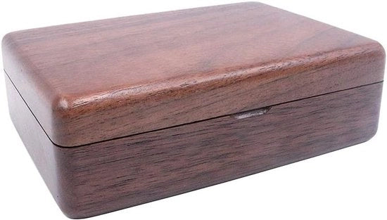 Scatola di decorazione in legno di noce massello nero per anelli, orecchini e collane - 12 x 10 x 4,5 cm
