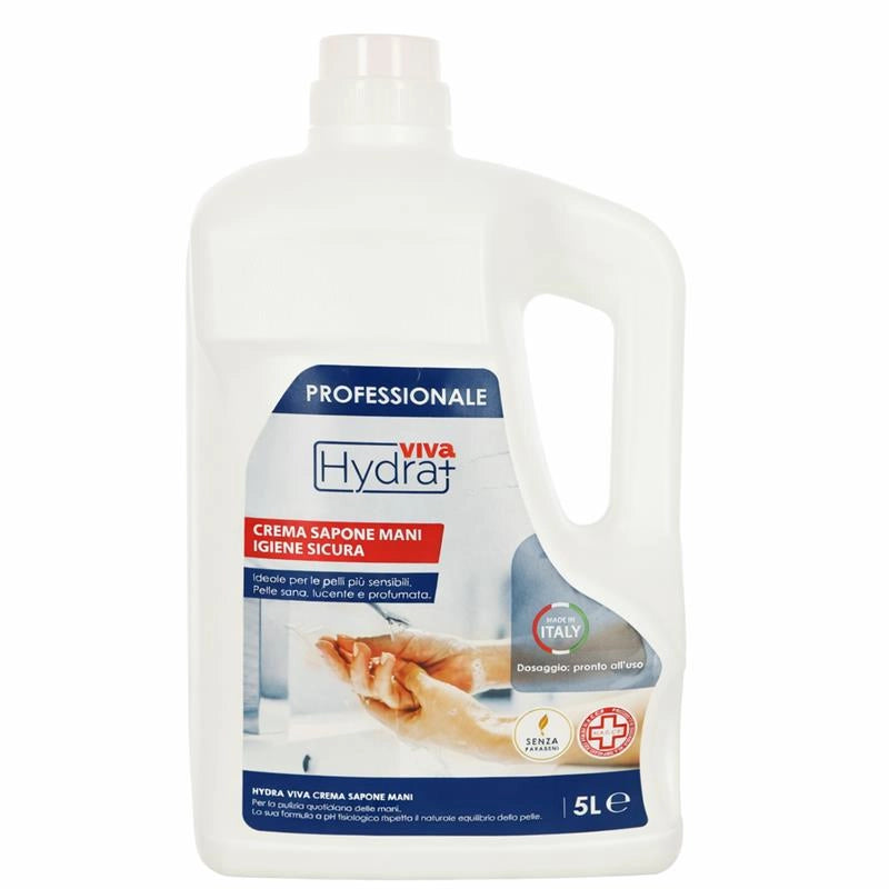 HYDRA VIA PROFESSIONALE CREMA SAPONE MANI IGIENE SICURA SENZA PARABENI 5LT