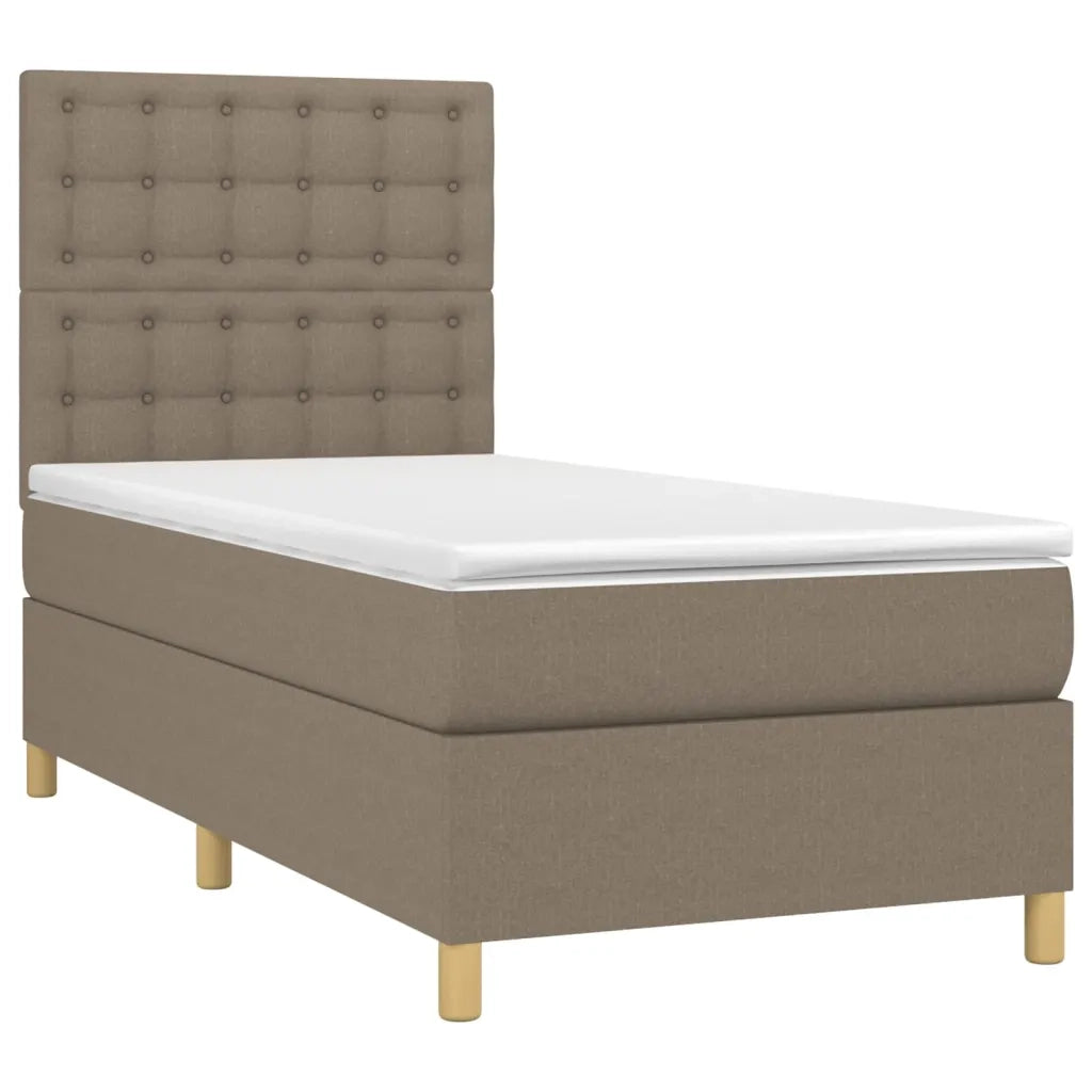 Giroletto a Molle con Materasso Tortora 100x200 cm in Tessuto 3142637